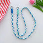 Blue woven rope phone strap - trendy and functional for mobile devices