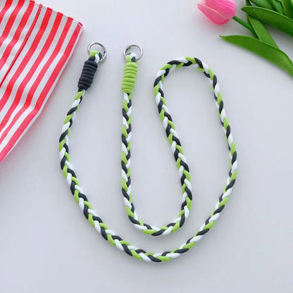 Green woven rope phone strap - lightweight and practical for everyday use