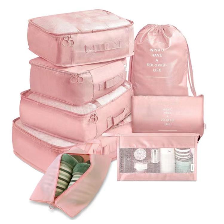 "Pink travel organizer bag - trendy and functional for your travel accessories