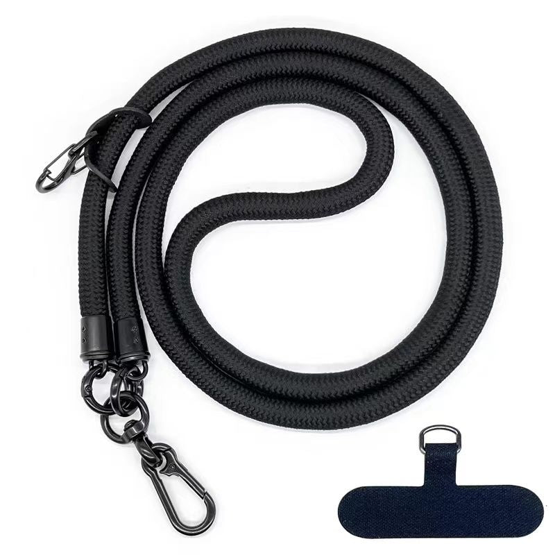 Mobile Phone Lanyards, Universal Adjustable Detachable Nylon Crossbody Lanyards, black