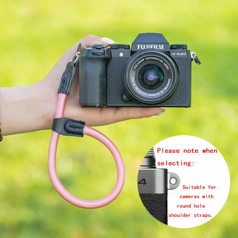 Quick Release Buckle Outdoor Anti-lost Camera Strap Woven SLR Camera Wrist Strap Multifunctional Bracelet, pink