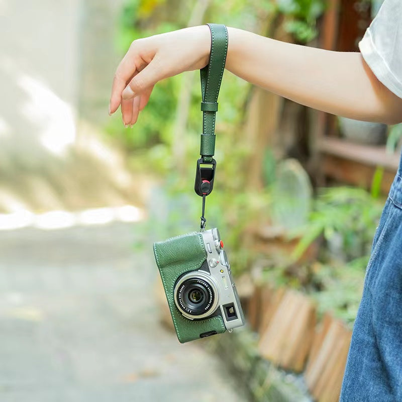 Camera Strap for SLR and Mirrorless Cameras - Adjustable Denim Wrist Accessory, Newest Durable Fabric Material for Photography Gear, Easy-to-Wear, green