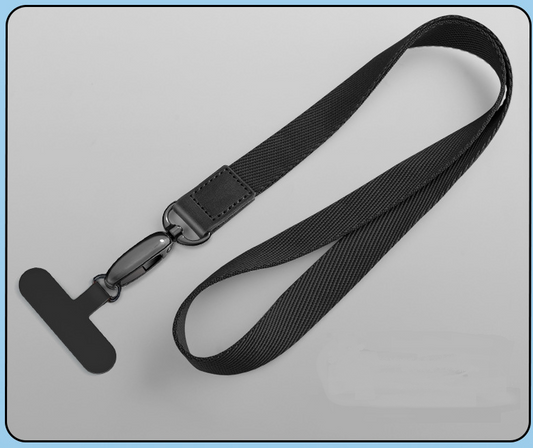 Lanyard Neck Strap & Wrist Strap Set, Durable Woven Neck Lanyard, black