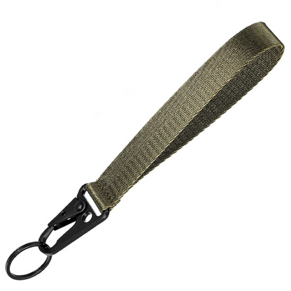 Key Chain Embroidery Fabric Woven blank ribbon Keychains Key Ring, army green