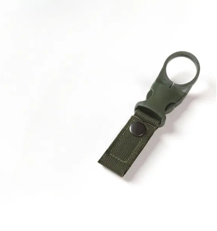 Army green nylon webbing water bottle holder - perfect for outdoor activities