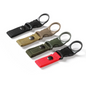 Assorted colors of water bottle buckle holders - including Black, Red, Army Green, and Brown