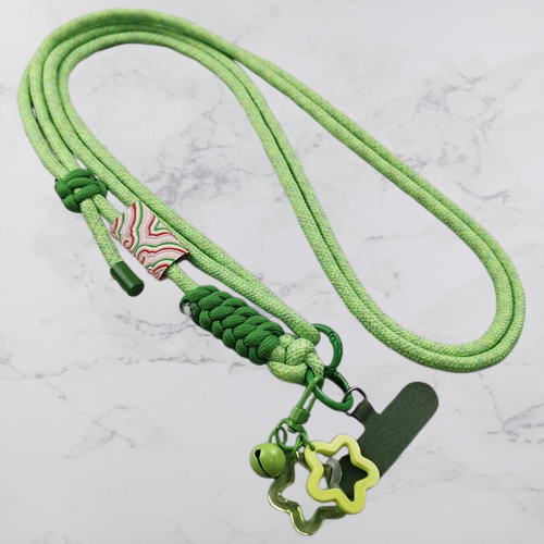 Mobile lanyard crossbody adjustable sling female ins national tide cloud lanyard outdoor tourism mountain climbing anti-loss, green