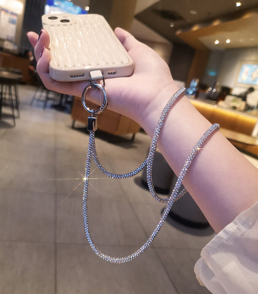 Diamond Cell Phone Lanyard, Diamond Phone Lanyard Crossbody and Cell Phone Wrist Strap Phone Strap Crossbody with Tether Tabs for Most Phones Case Bag Purse