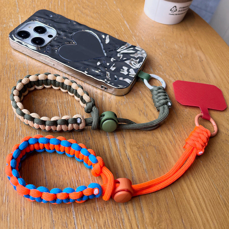 Adjustable Braided Paracord Lanyard and Wrist Strap Set, Polyester Fiber, Fashion Sports Style, Anti-Loss Phone Tether for Outdoor Activities,