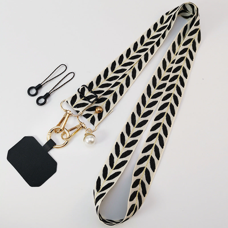 Phone Lanyard, Universal Crossbody Patch Phone Lanyards, black