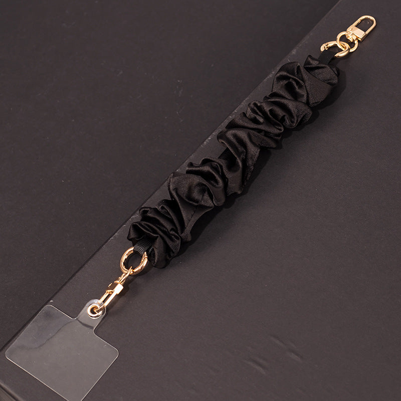 Mobile Phone Lanyard Large Intestine Mobile Phone Shell Chain Short Wrist Strap Rope Mobile Phone Lanyard Mobile Phone Chain, black