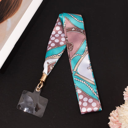 Multi Function Mobile Phone Straps Rope Ice Silk Color Lanyards Neck Straps Lanyard For Keys Badge ID Card DIY Phone Straps, blue