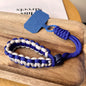 Adjustable Braided Paracord Lanyard and Wrist Strap Set, Polyester Fiber, Fashion Sports Style, Anti-Loss Phone Tether for Outdoor Activities, blue