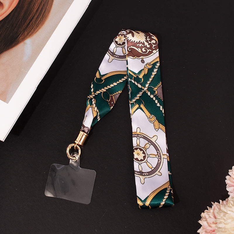 Multi Function Mobile Phone Straps Rope Ice Silk Color Lanyards Neck Straps Lanyard For Keys Badge ID Card DIY Phone Straps, green