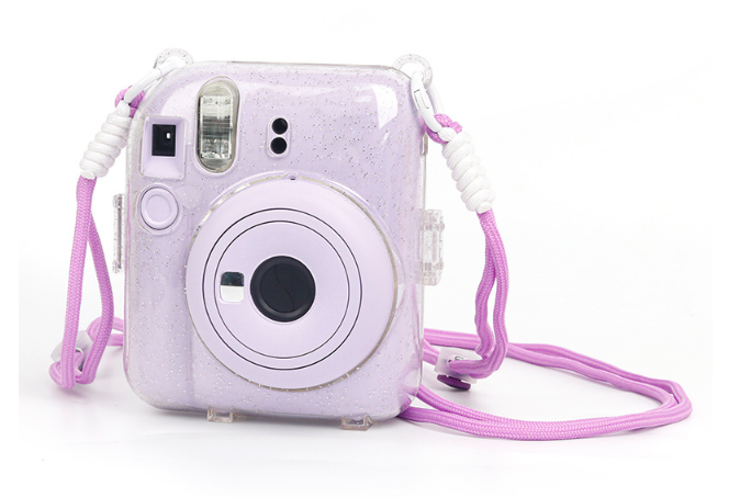 "Light purple versatile camera lanyard - durable polyester adjustable neck strap for instant cameras and DSLRs