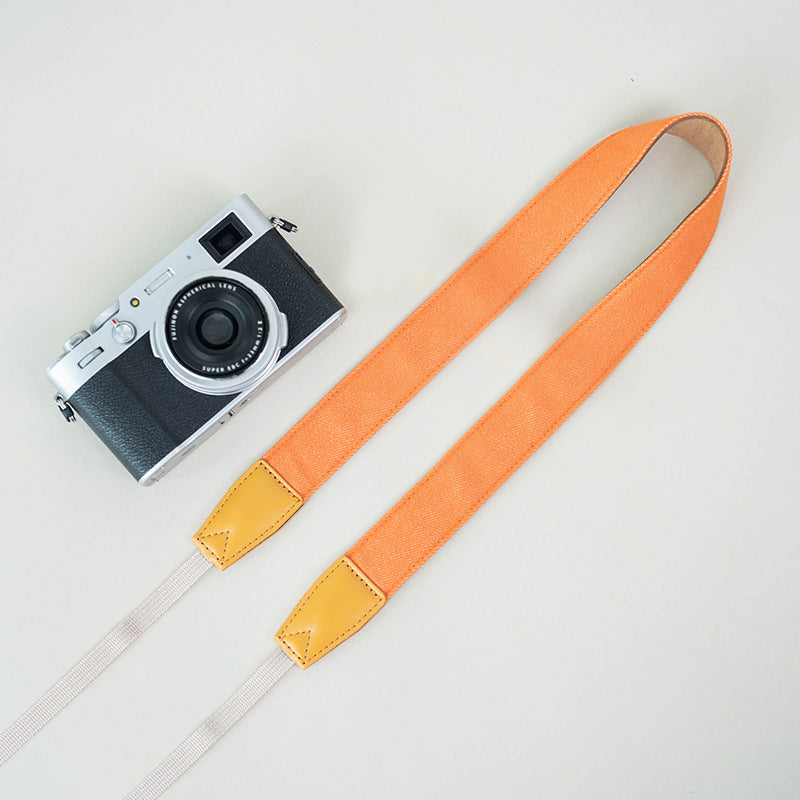 Retro Camera Strap,Orange,Denim Cotton,Super Thick,Cotton Fiber Tensile Wear Comfortable