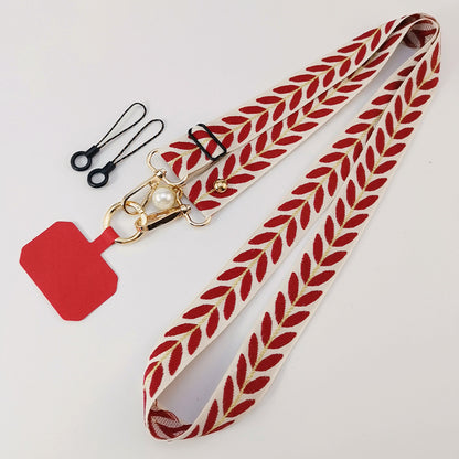 Phone Lanyard, Universal Crossbody Patch Phone Lanyards, red