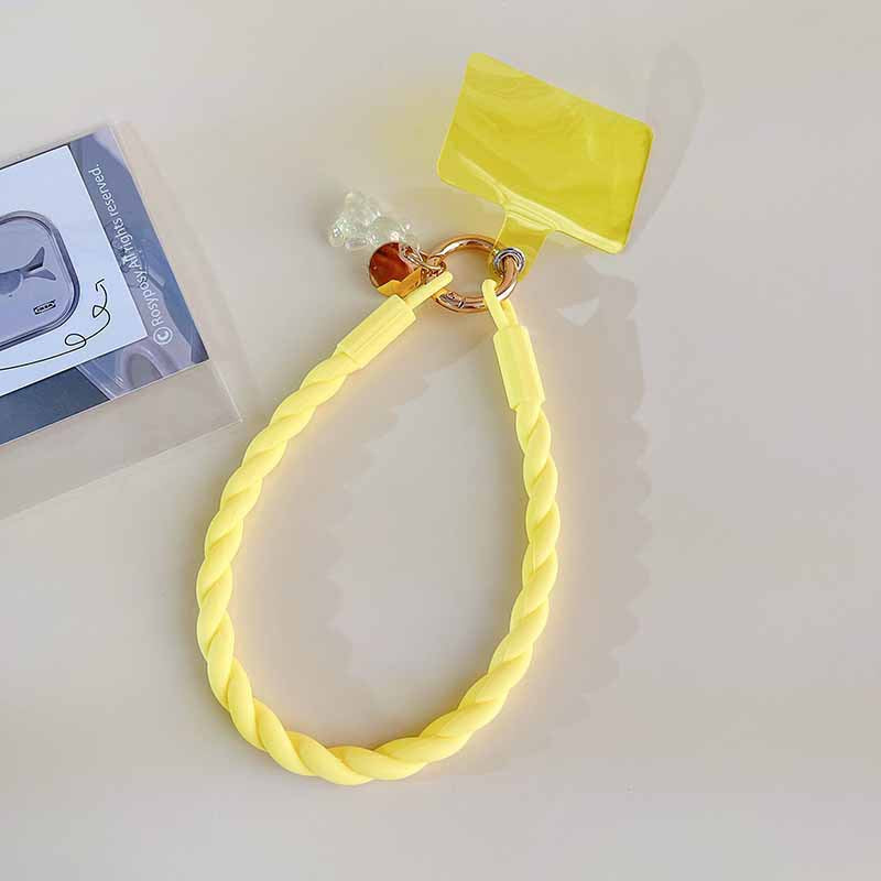 Luminous Bear Mobile Phone Silicone Lanyard Round Soft Ring Accessories Silicone Wrist Mobile Phone Anti-loss Lanyard (S01026)