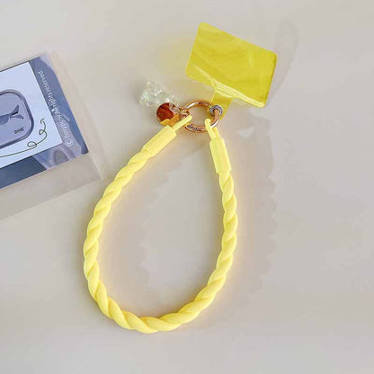 Luminous Bear Mobile Phone Silicone Lanyard Round Soft Ring Accessories Silicone Wrist Mobile Phone Anti-loss Lanyard (S01026)